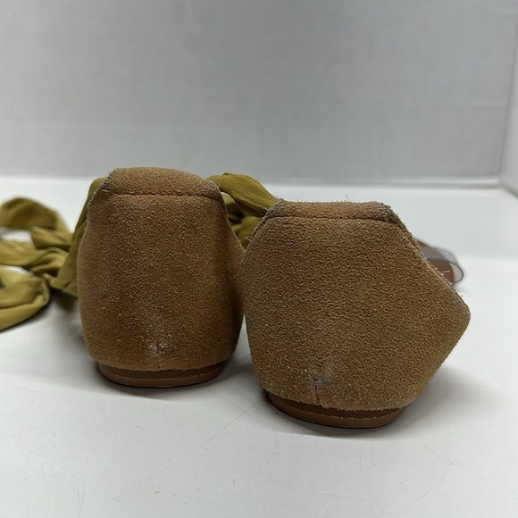 Free People Barcelona Sandals Open Toe Tie Up Ankle Clear Strap Yellow Size 7 - Picture 4 of 8